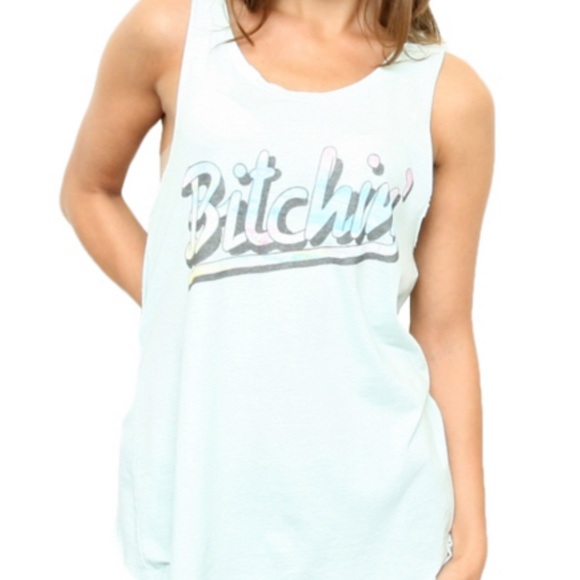🔥JUNK FOOD🔥UO BITCHIN Easy Rider Soft Tank Top Mint Green XL NWT - Picture 2 of 7
